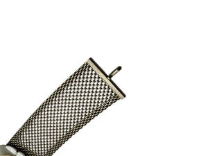 CHANEL Camellia with mesh silver choker collar.