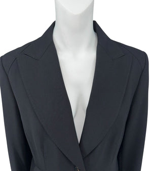 Les Copains Classic Black Wool Pant Suit – Size IT 48 (US 12)