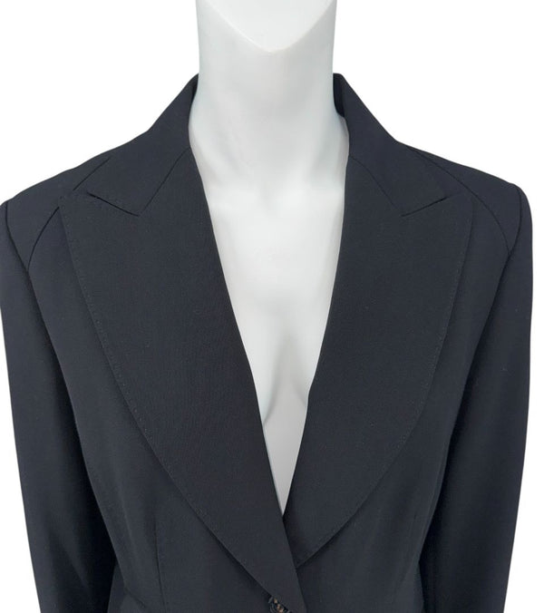 Les Copains Classic Black Wool Pant Suit – Size IT 48 (US 12)