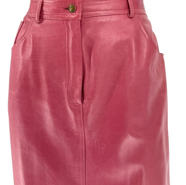 Christian Dior Boutique Rose Leather Skirt – Size 12