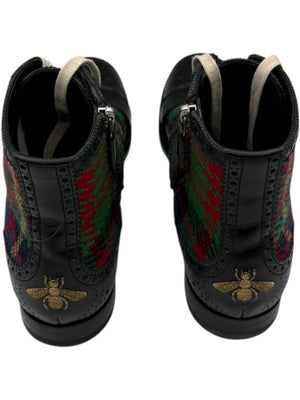 Gucci Tartan Wool & Leather Buckle Combat Boots – Men’s Size 6 (EU 39)