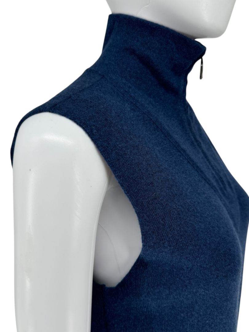 Akris Cashmere Knit Zip Dress in Navy – Size US 10 / FR 42