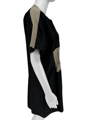 Balenciaga Paris Two-Tone Cinched Waist Shift Dress – Size 10