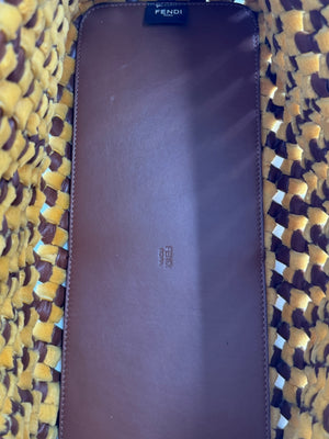 Fendi Spring 2020 Peekaboo Woven Mink & Leather Runway Tote – Brand New with Tags