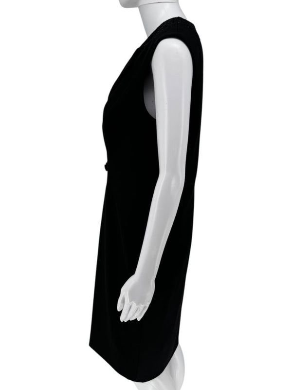 Pamella Roland Embellished Tuxedo-Inspired Sheath Dress