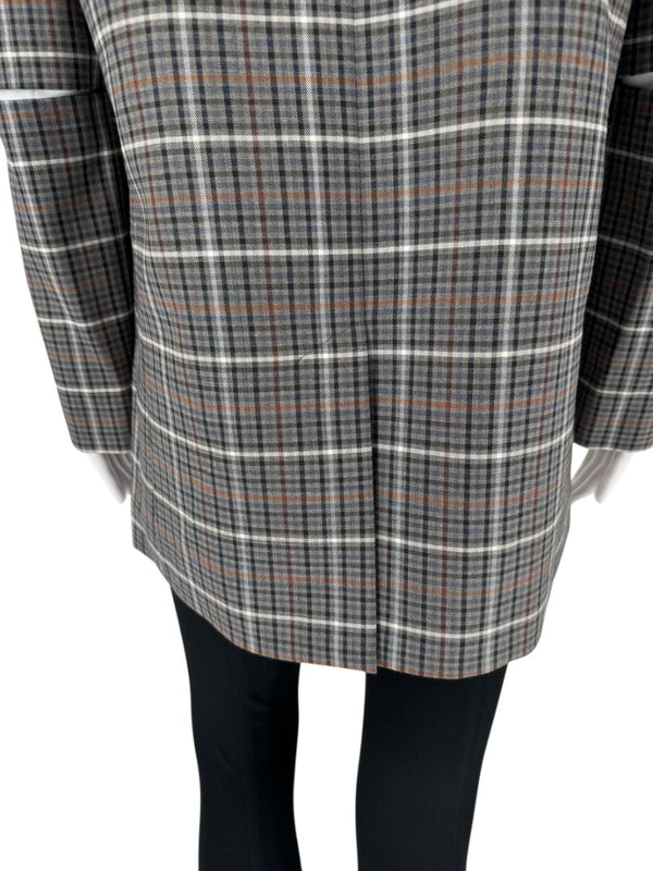 Tibi Oversized Check Blazer with Slit Sleeves - Size 8