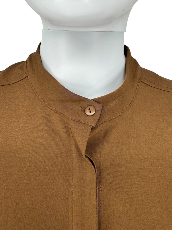 Sally LaPointe Camel Wool Belted Tunic Shirt - Size 10