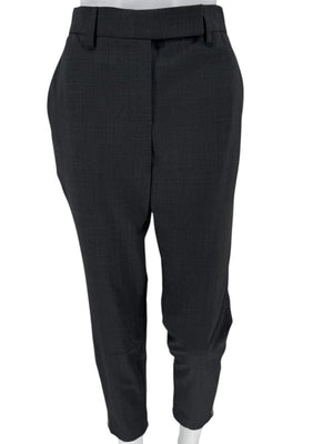 Brunello Cucinelli Grey Wool-Blend Slim Pants with Monili Trim – Size IT 44 / US 8
