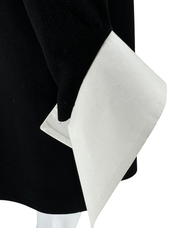 Victoria Victoria Beckham Wool Shift Dress with Contrast Cuffs - Size 8