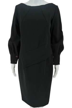 Pamella Roland Gold Button Cuff Shift Dress - Large