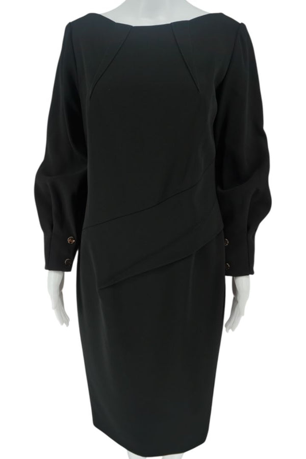 Pamella Roland Gold Button Cuff Shift Dress - Large