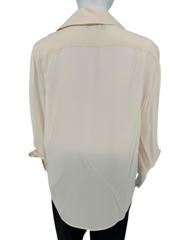 The Row Ivory Silk Button-Down Blouse - Size 6