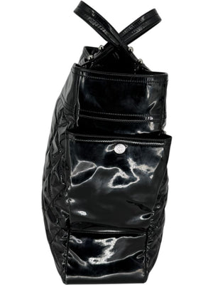 Chanel Paris-Biarritz XL Tote in Black Patent Vinyl