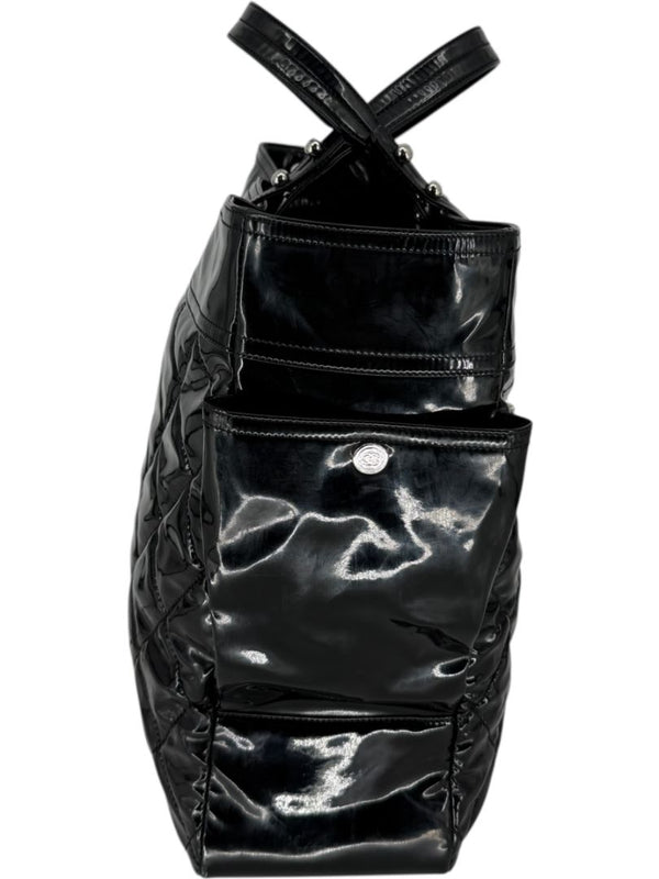 Chanel Paris-Biarritz XL Tote in Black Patent Vinyl