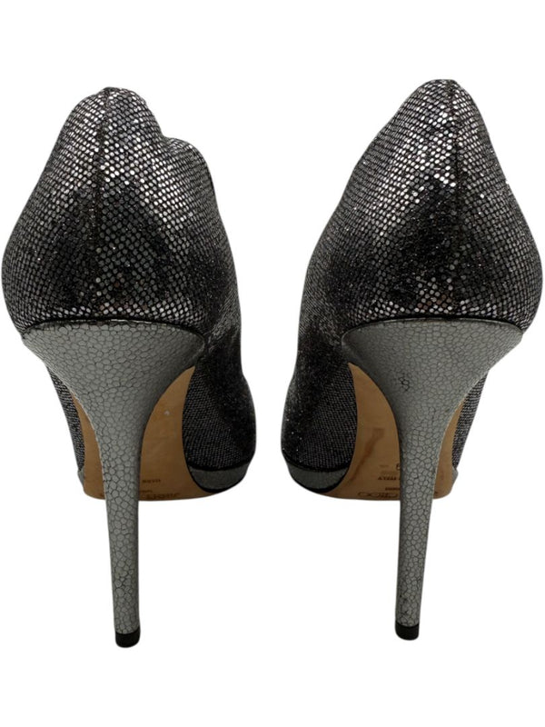 Jimmy Choo Black & Silver Glitter Dégradé Pumps – Size 39