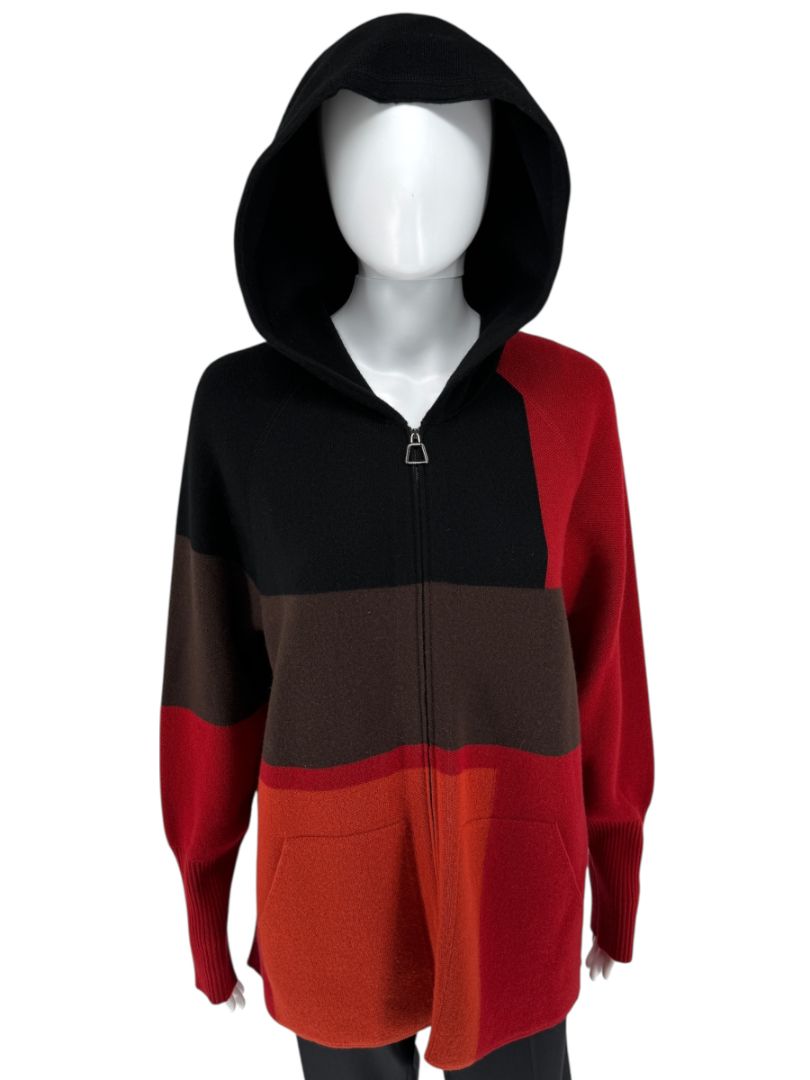 Akris Cashmere Colorblock Zip Hoodie - Size US 10