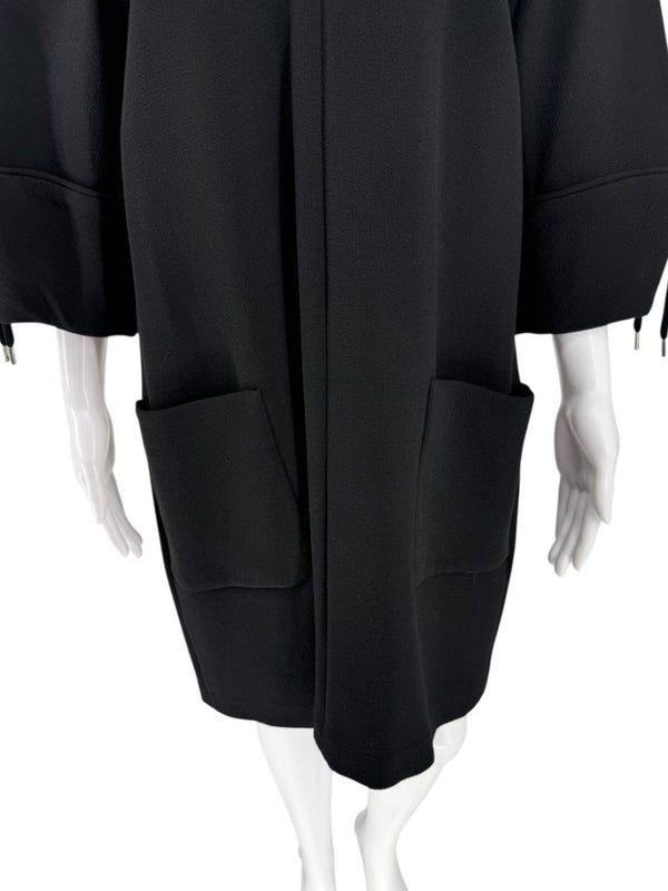 Lela Rose Black Wool-Blend Tie Sleeve Dress – Size 6