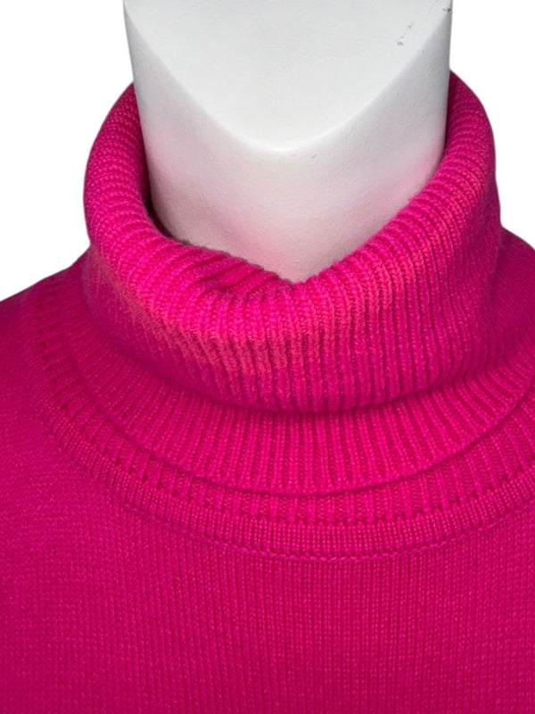 Victoria Beckham Fuchsia Cashmere-Blend Turtleneck Sweater – Size L