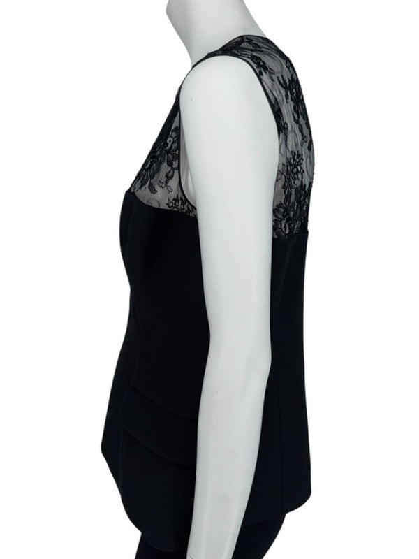 Christian Dior Black Lace-Trim Sleeveless Top – Size FR 44 (US 12)