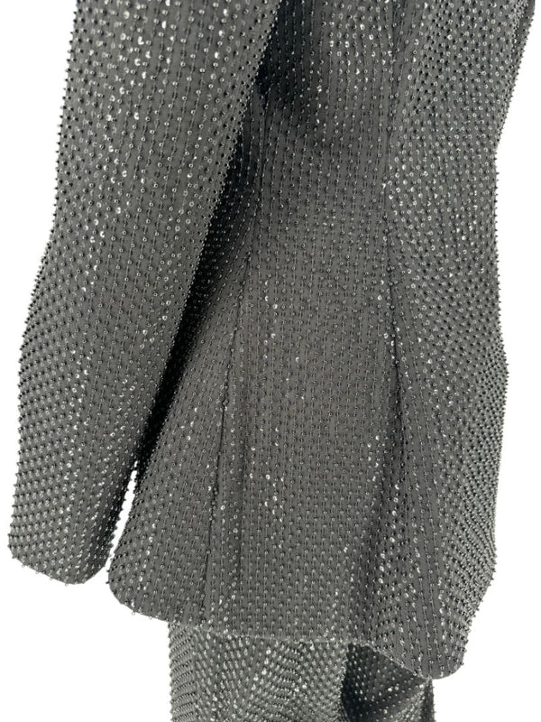 Pamella Roland Black Sequin Beaded Tuxedo Suit – Size 6
