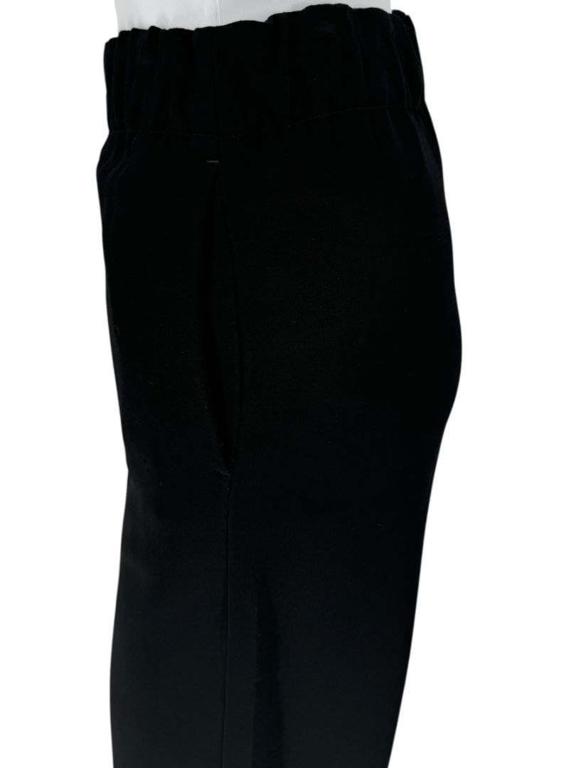 Brunello Cucinelli Black Tapered Pull-On Trousers with Side Pockets – Size US 8