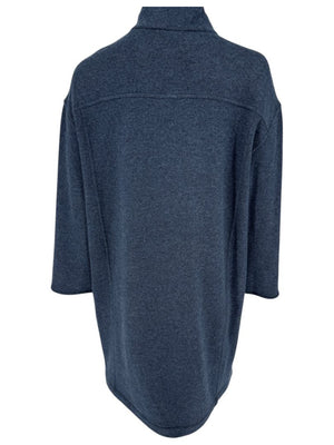 Loro Piana Blue Cashmere Funnel Neck Tunic with LP Zip – Size M