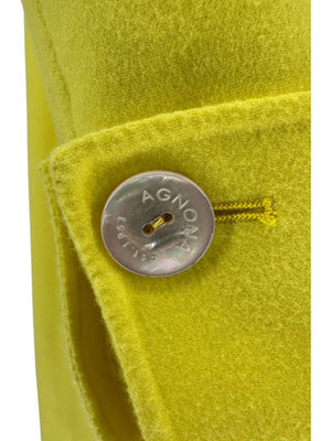 Agnona Yellow Side Slit coat with pockets cuffed - IT 38
