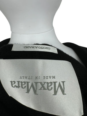 Max Mara ‘Manuela’ Belted Wrap Coat in Black – Size US 10 / IT 44