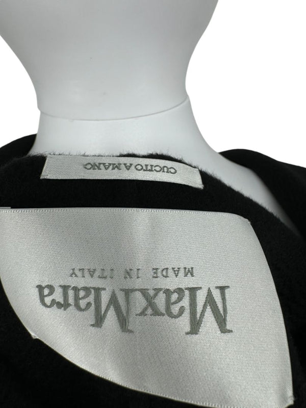Max Mara ‘Manuela’ Belted Wrap Coat in Black – Size US 10 / IT 44
