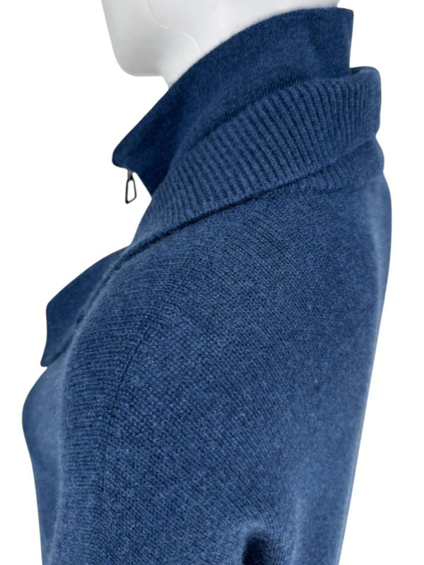 Akris Navy Zip-Front Cashmere Knit Dress – Size US 8 / FR 40