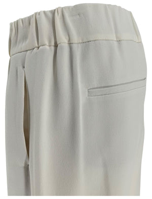 Brunello Cucinelli Ivory Elastic Waist Pull-On Pants – Size IT 44 / US 8