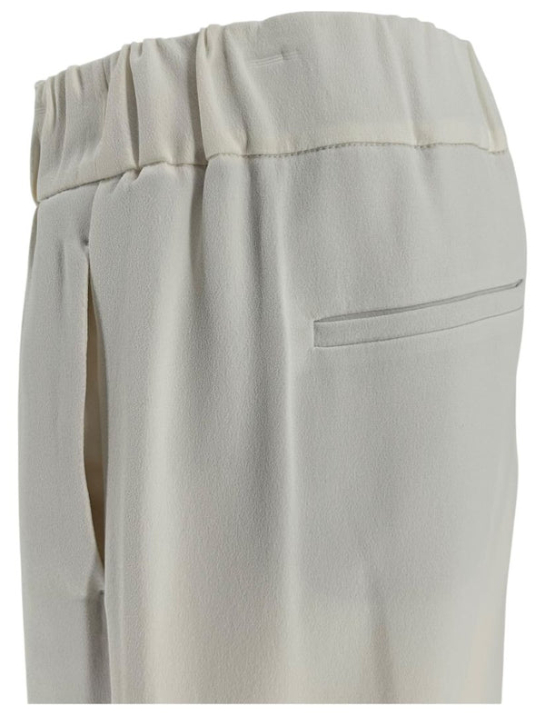 Brunello Cucinelli Ivory Elastic Waist Pull-On Pants – Size IT 44 / US 8
