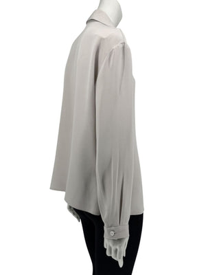 Peter Cohen Gray Silk Convertible Collar Blouse – Size L
