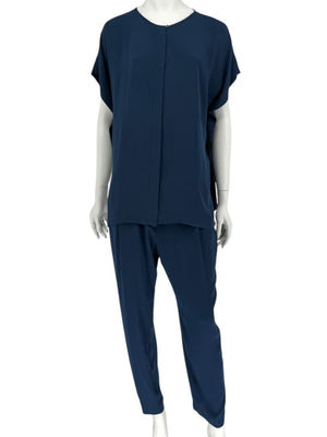 Loro Piana Blue Silk-Blend Lounge Set – Size 46