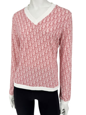 Christian Dior by John Galliano Diorissimo V-Neck Long Sleeve Shirt – Size FR 44