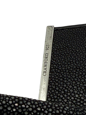 Crawford Black Shagreen/Stingray Top Handle Bag w/ 925 Silver Hardware