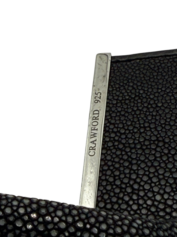 Crawford Black Shagreen/Stingray Top Handle Bag w/ 925 Silver Hardware