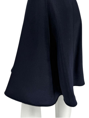 Pamella Roland Navy A-Line Skirt with Sculptural Hem - Large