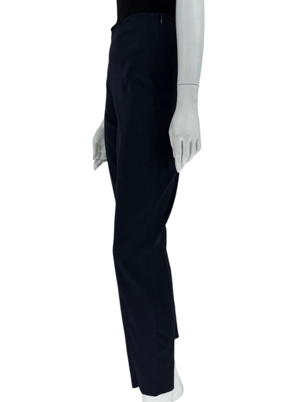The Row Navy Wool-Silk Blend Cropped Trousers – Size 10