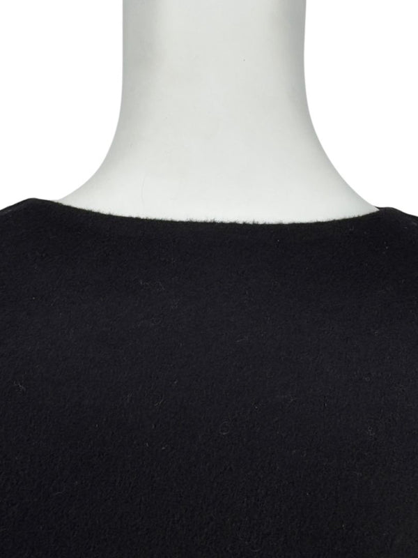 Valentino Black Wool/Cashmere Cape with Scalloped Edge – Size 10