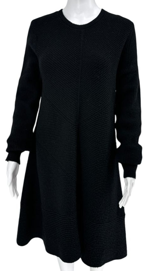 Proenza Schouler Black Wool & Cashmere Ribbed Knit Dress – Size S