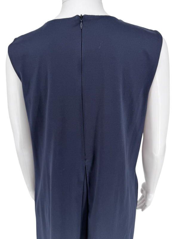 Weekend Max Mara Navy Jersey Pleated Midi Dress – Size L