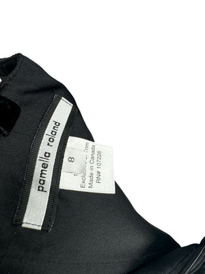 Pamella Roland Black Tiered Chiffon Gown – Size 8