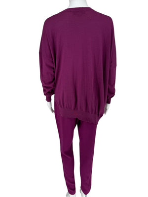 Stella McCartney Plum Knit Pullover & Pant Lounge Set – Size IT 42