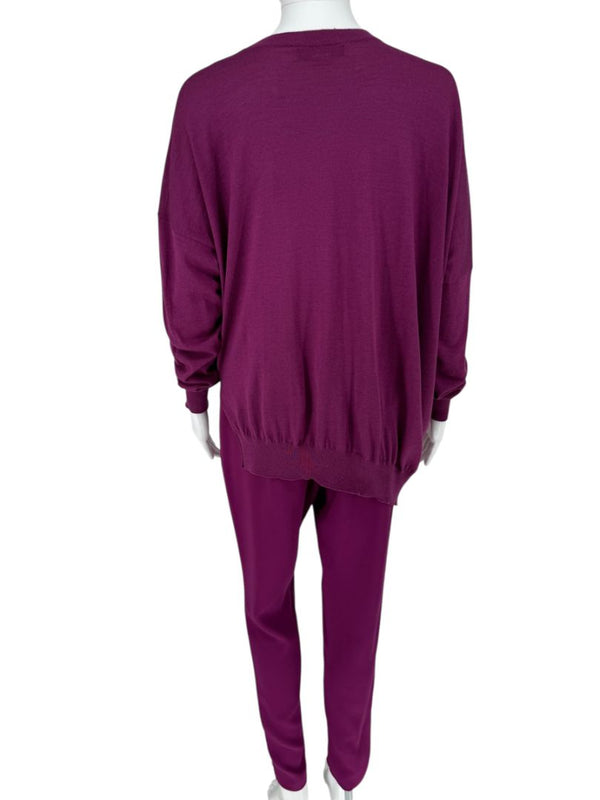 Stella McCartney Plum Knit Pullover & Pant Lounge Set – Size IT 42