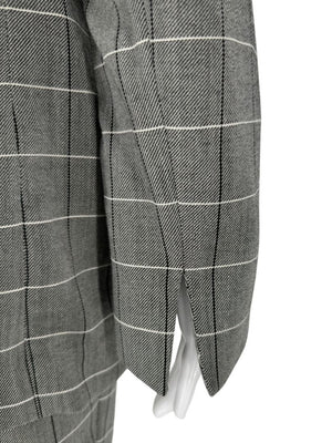 A-K-R-I-S Punto Grey Windowpane Wool Pantsuit – Jacket Size 8, Pants Size 10