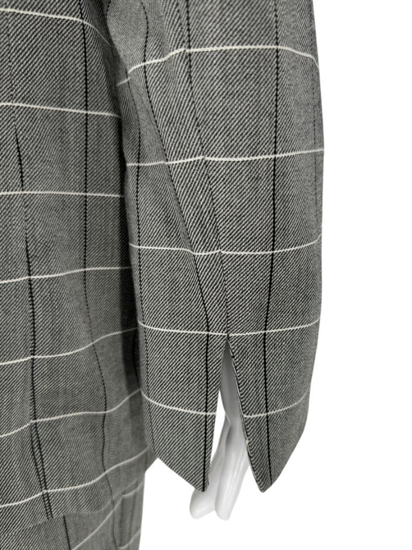 A-K-R-I-S Punto Grey Windowpane Wool Pantsuit – Jacket Size 8, Pants Size 10