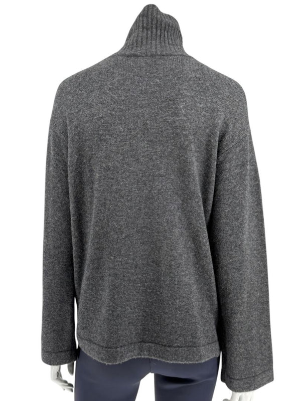 S MaxMara Charcoal Wool-Cashmere Turtleneck Sweater – Size S