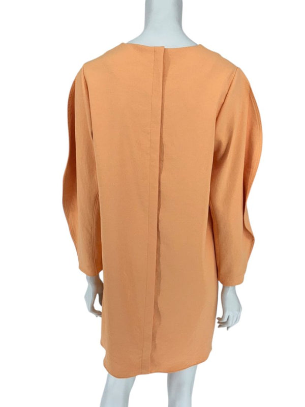 Tibi Apricot Sculpted Sleeve Shift Dress – Size 8
