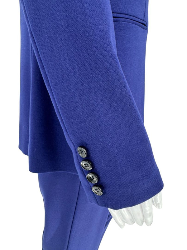 Max Mara Blue Virgin Wool Blend Pant Suit – Size US 12